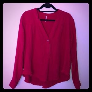 Free People Red Blouse